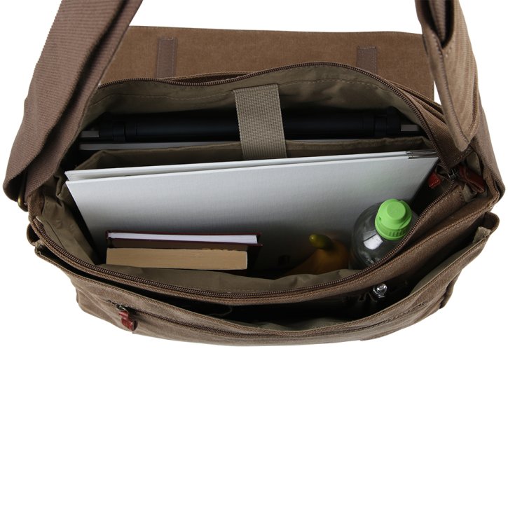 Troop London Messengerbag L Canvas brown