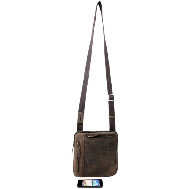 Strellson Zip Bag mit Tabletfach dark brown