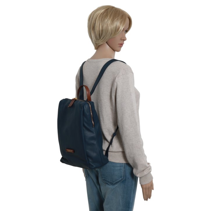the bridge Rucksack Feinleder blau
