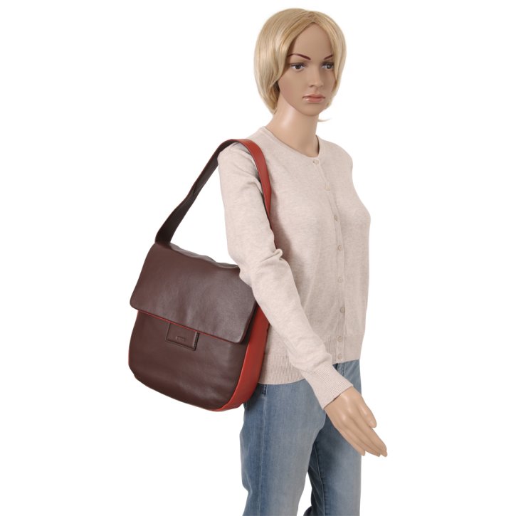 Bree JERSEY 3 Schultertasche cacao/tabasco