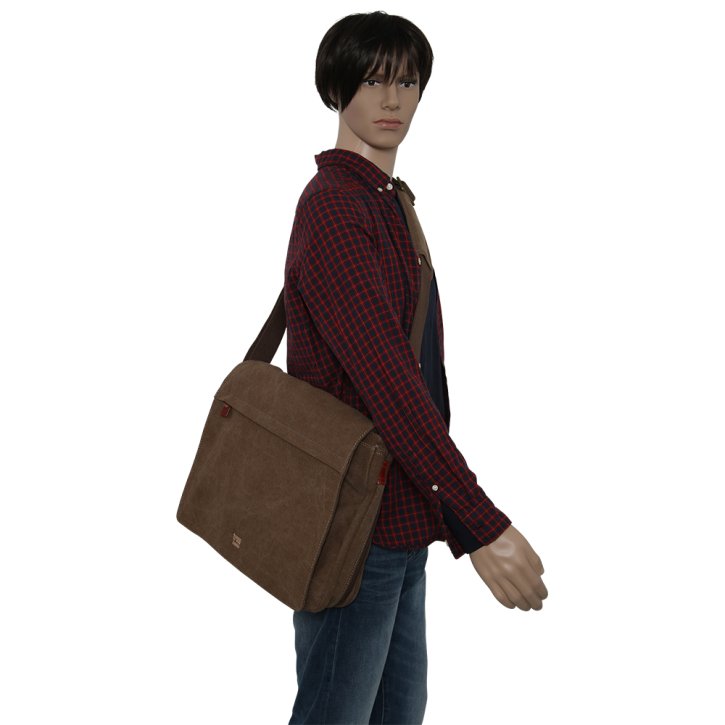 Troop London Messengerbag L Canvas brown