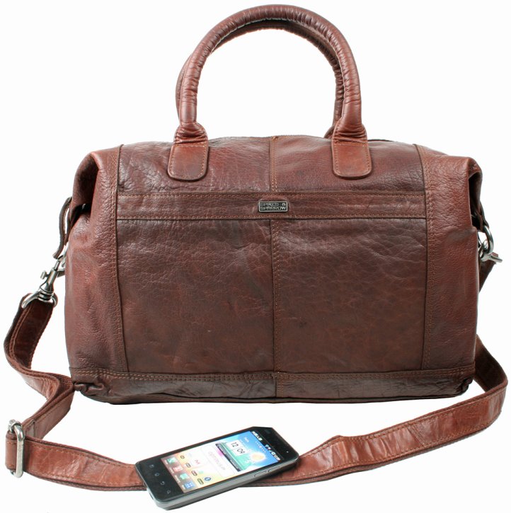 Spikes & Sparrow Große Henkeltasche brandy