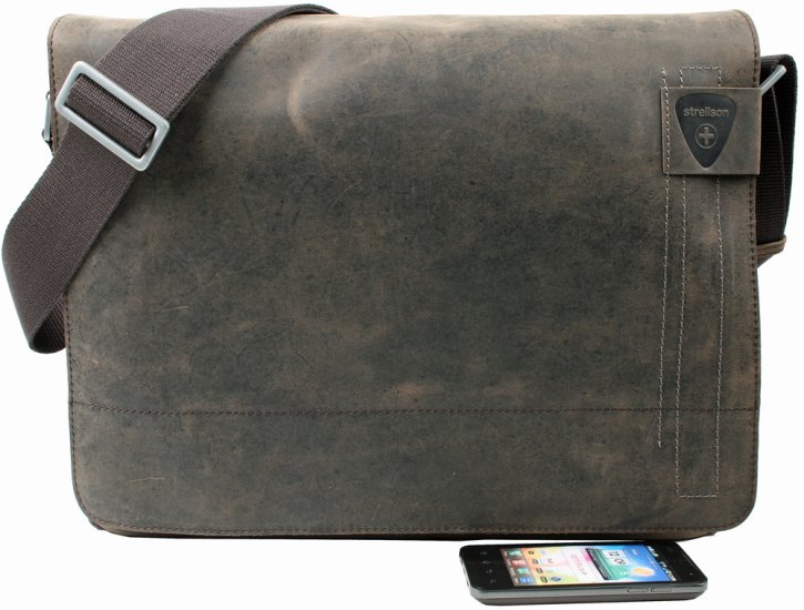 Strellson Große Messenger Bag mit Laptopfach dark brown