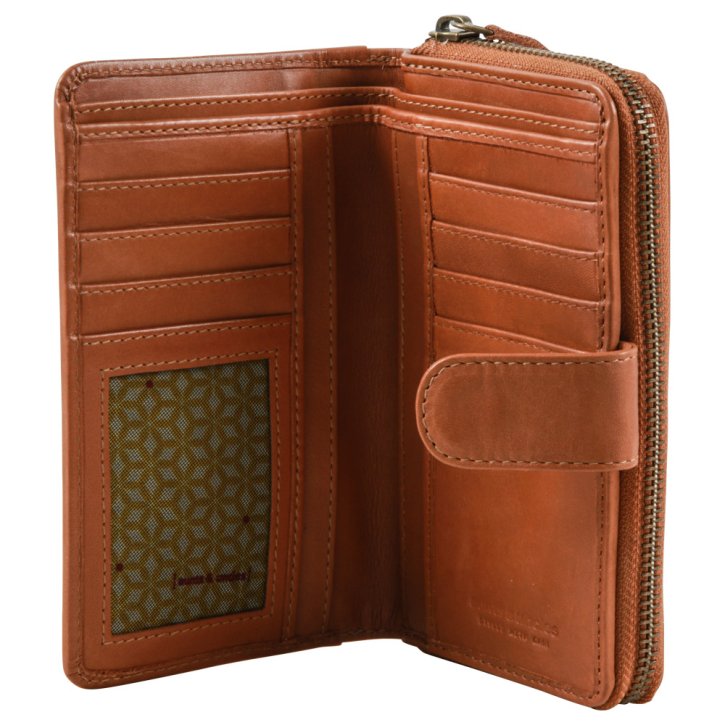 Aunts & Uncles Cactus Pear Reißverschluss-Börse cognac