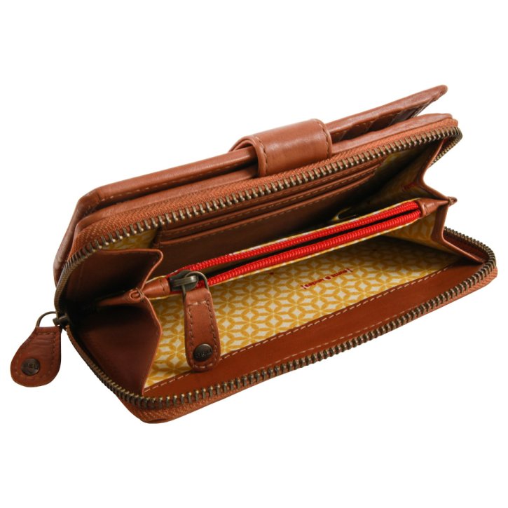 Aunts & Uncles Cactus Pear Reißverschluss-Börse cognac