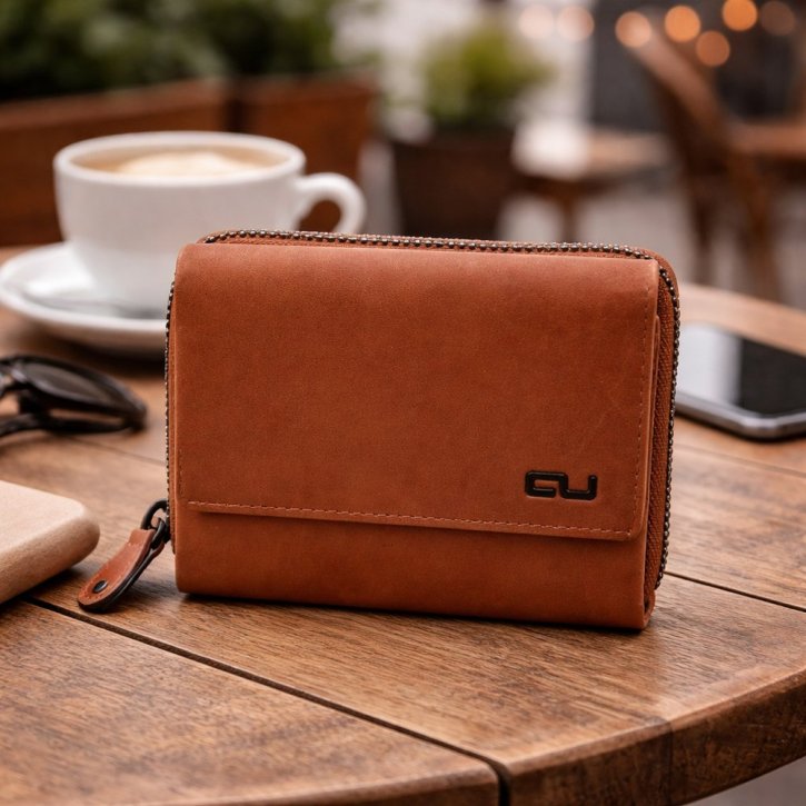 Aunts & Uncles LIV Geldbörse mit Überschlag cognac