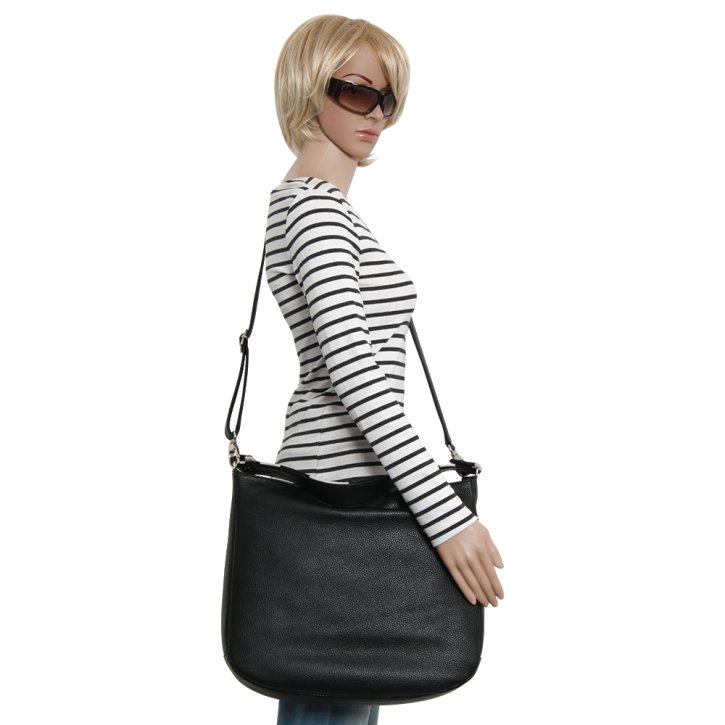 Augenthaler & Heberer Beuteltasche schwarz/zebra Fell