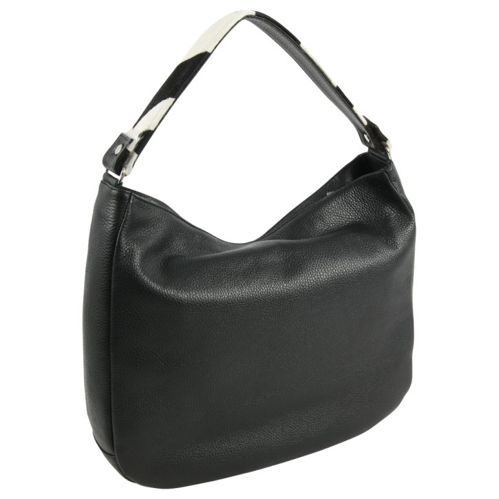 Augenthaler & Heberer Beuteltasche schwarz/zebra Fell