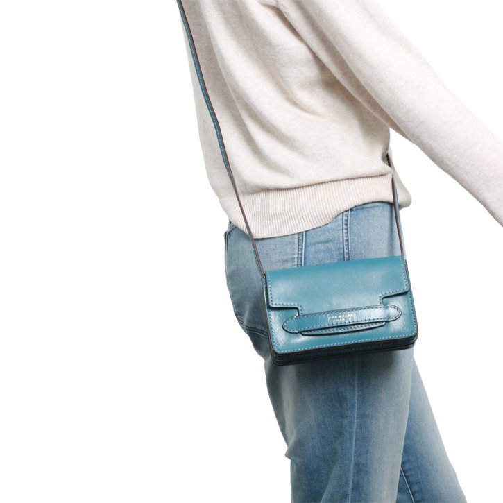 the bridge Handtasche Rindleder sky/gold