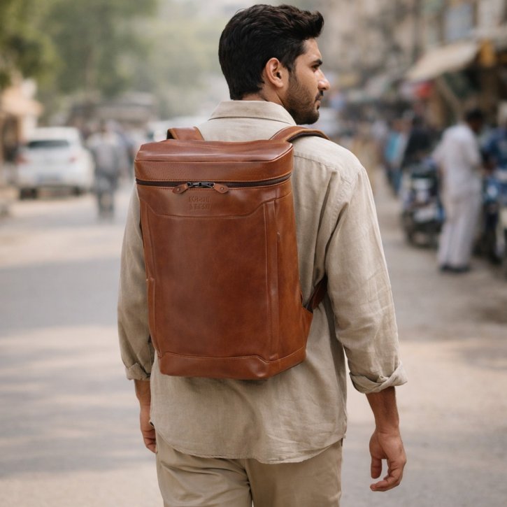 BUCKLE & SEAM Siwa Rucksack cognac/dots