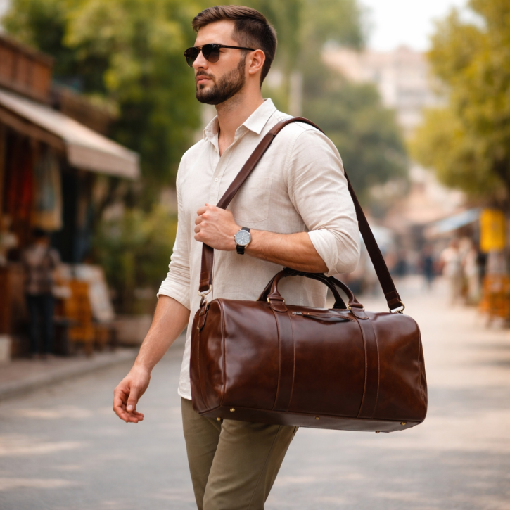 BUCKLE & SEAM Willow weekender braun/dots