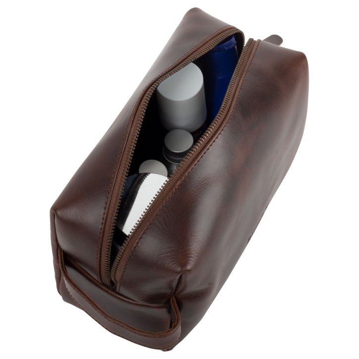 BUCKLE & SEAM Everest Waschbeutel braun/blau