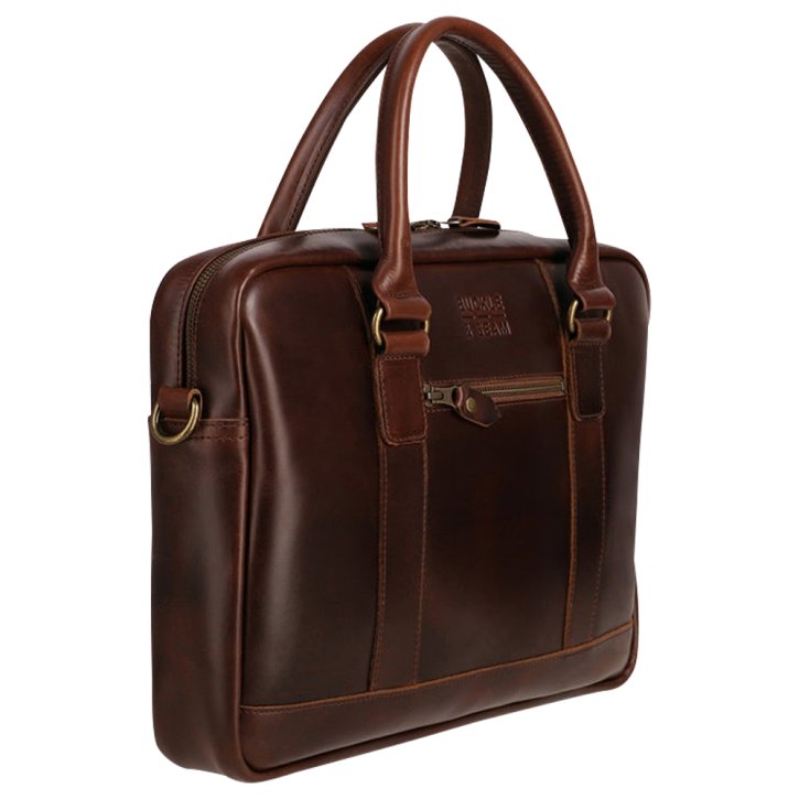 BUCKLE & SEAM Everett briefcase braun/dots