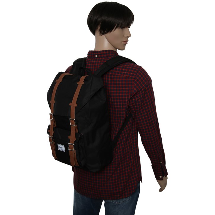 HERSCHEL LITTLE AMERICA MID Rucksack black/tan