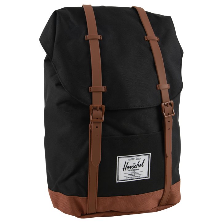 RETREAT Rucksack black/saddle brown