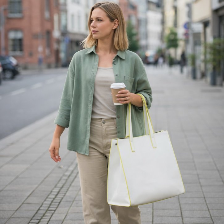 Emily & Noah Lina Shopper white