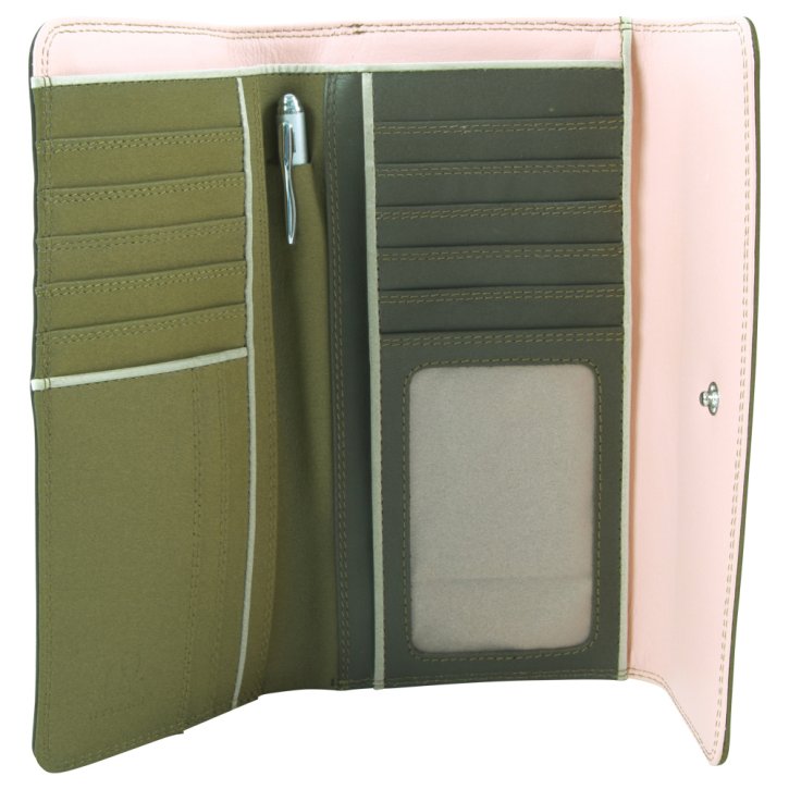 mywalit Tri-fold Zip Damenbörse olive