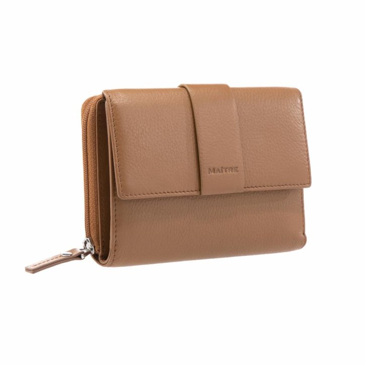 MAITRE Diethilde Kirschroth Geldbörse RFID camel