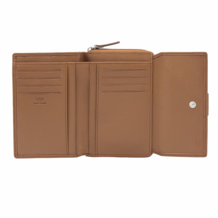 MAITRE Diethilde Kirschroth Geldbörse RFID camel