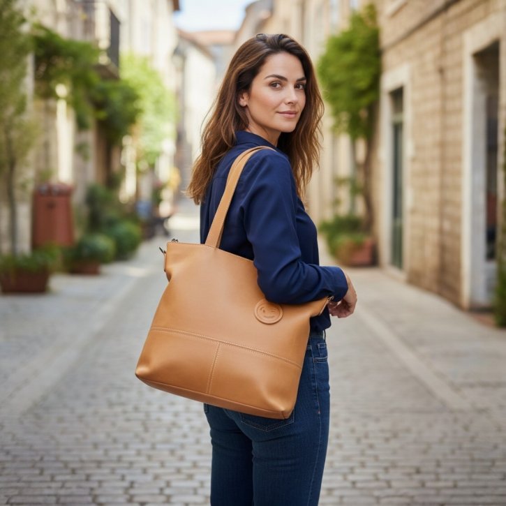 Saccoo Compras Schultertasche cognac