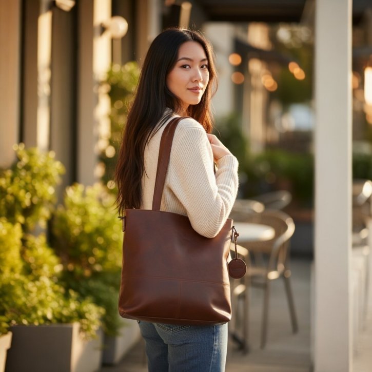 Saccoo Compras Schultertasche chestnut