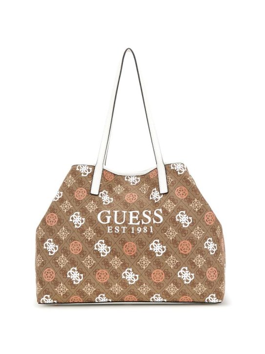 Guess VIKKY II large tote latte logo multi