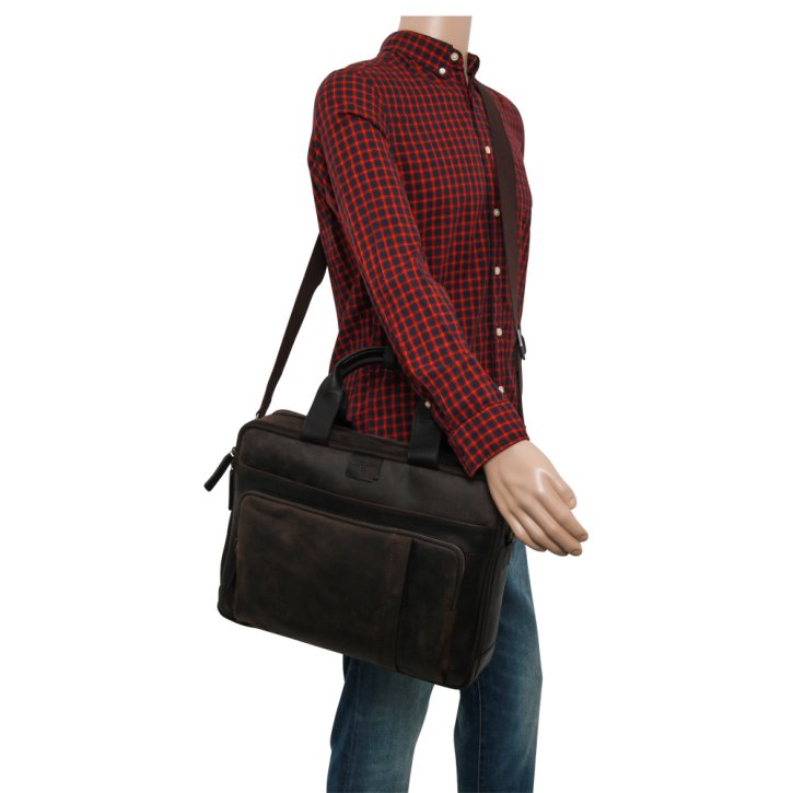 Strellson brick lane charles briefbag dark brown