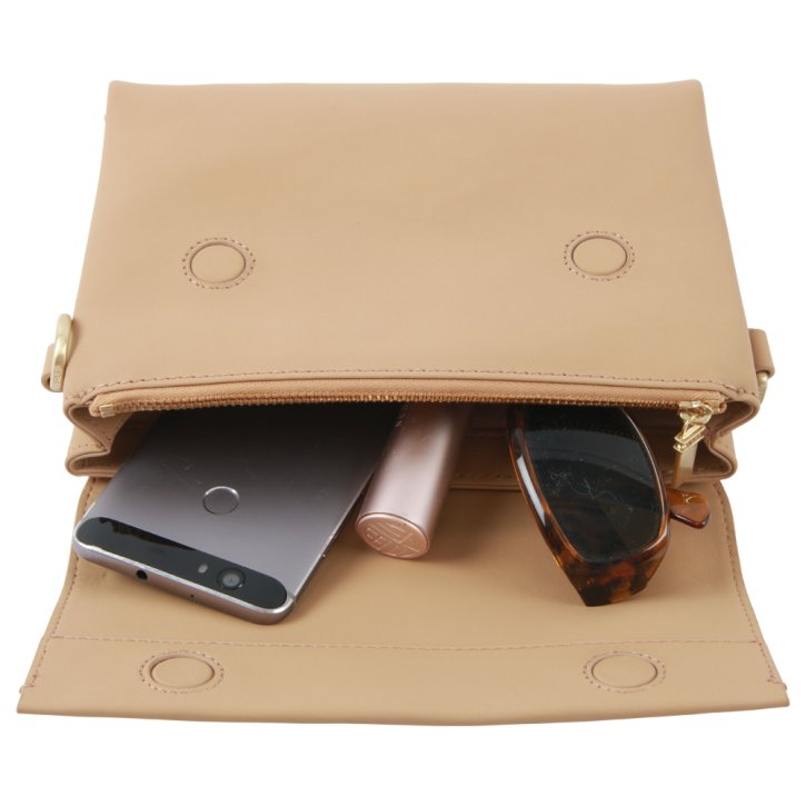 Bree PURE 11 flat crossbody toffee