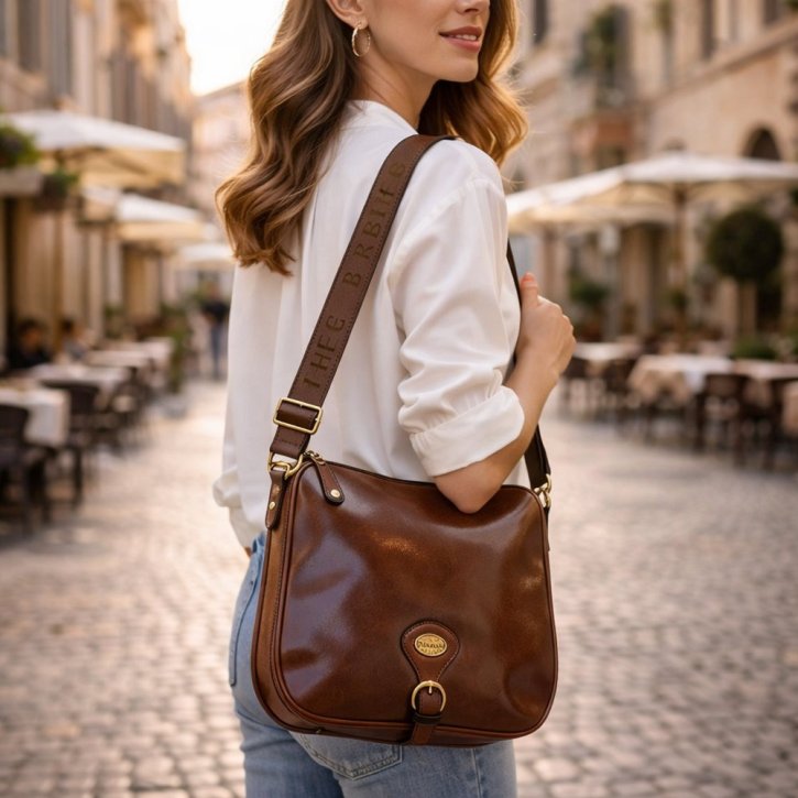 the bridge Schultertasche M marrone