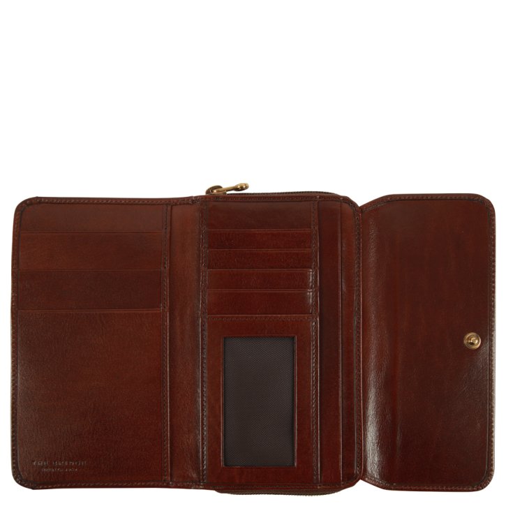 the bridge Damenbörse Rindleder braun