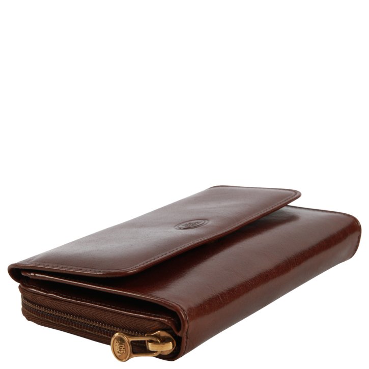 the bridge Damenbörse Rindleder braun