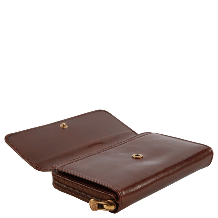 the bridge Damenbörse Rindleder braun