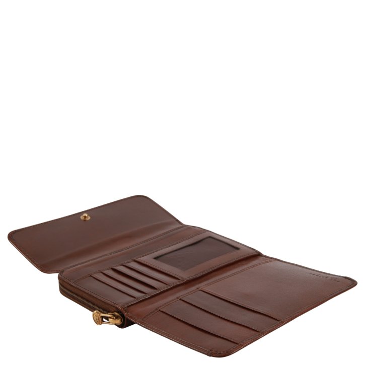 the bridge Damenbörse Rindleder braun