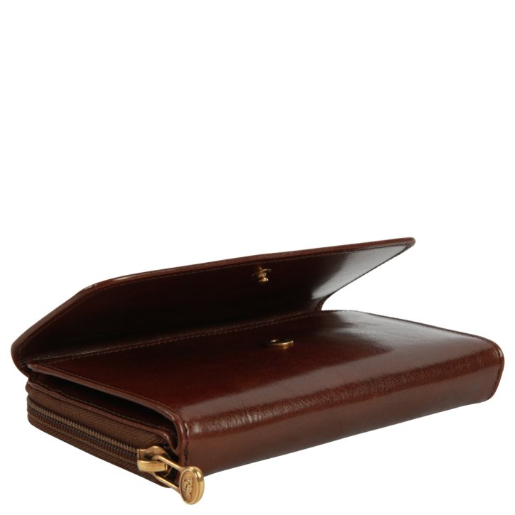 the bridge Damenbörse Rindleder braun