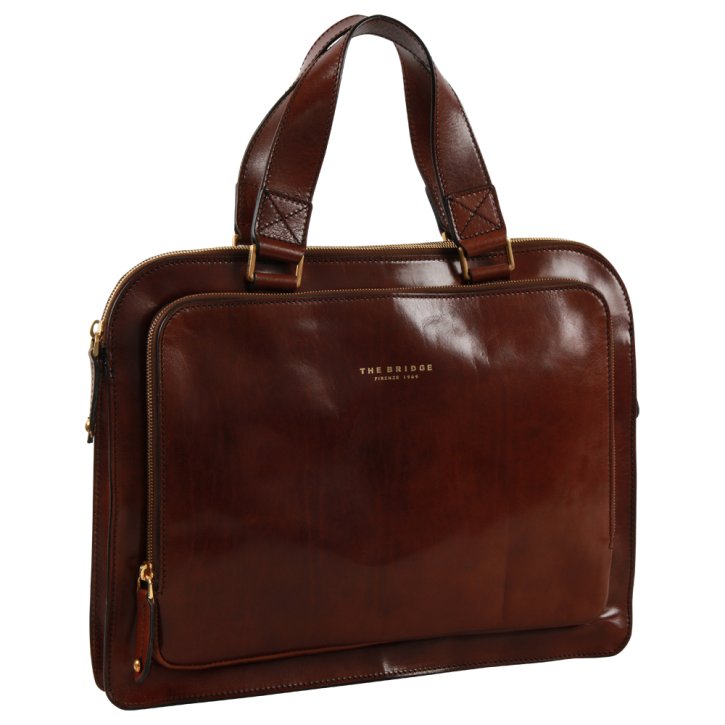 the bridge Schmale Business Bag marrone