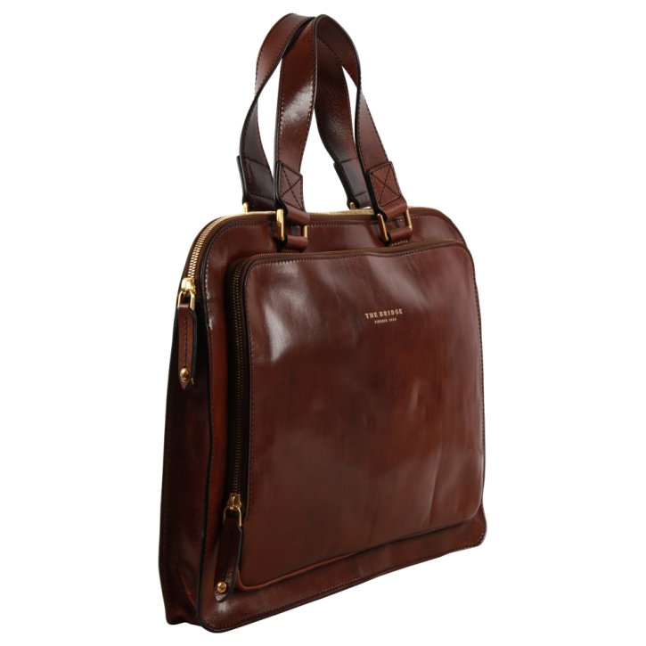 the bridge Schmale Business Bag marrone