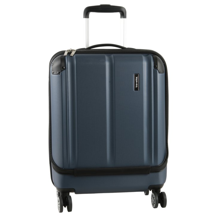 Travelite City 4w S  Businesstrolley mit Vortasche marine