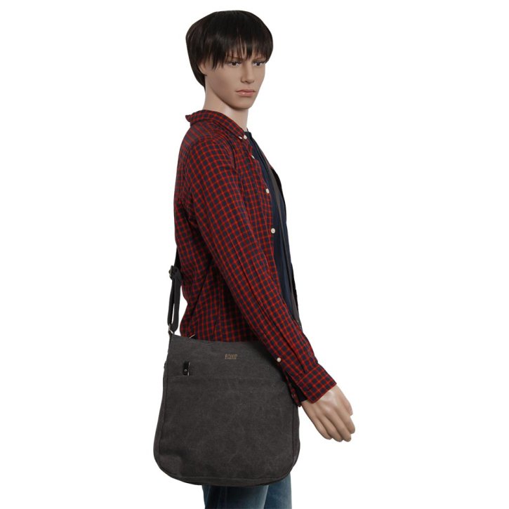 Troop London Across Body Bag Canvas charcoal