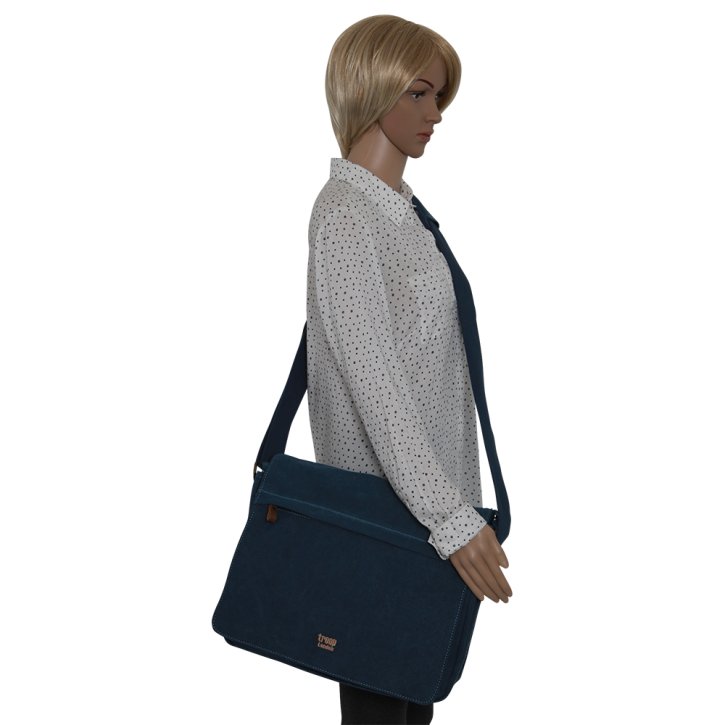 Troop London Laptop-Messengerbag Canvas blue