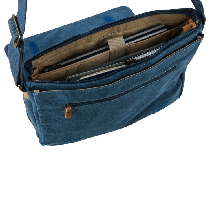 Troop London Messengerbag L Canvas blue