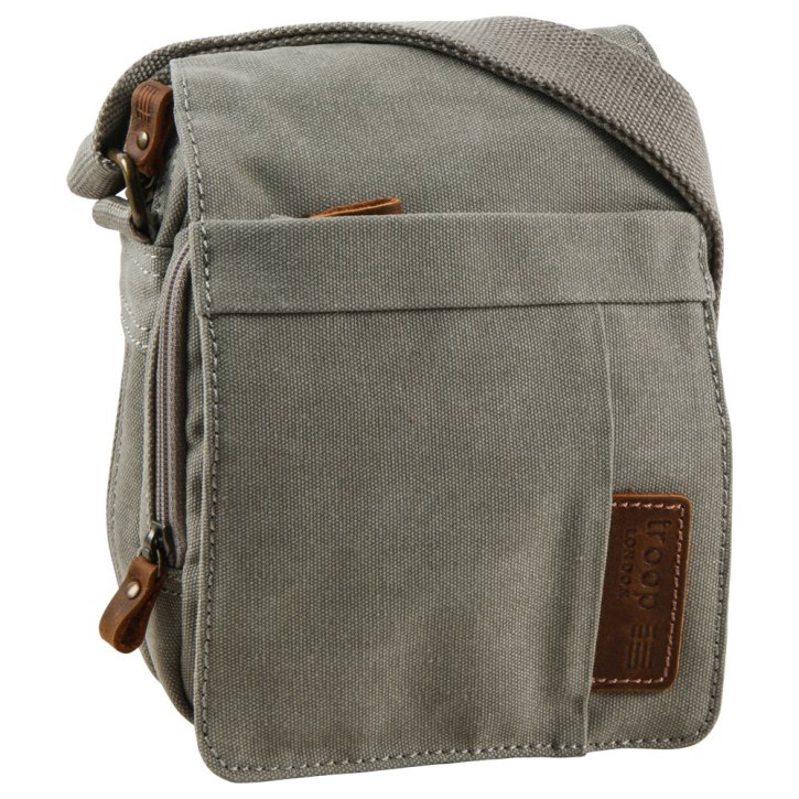 Troop London Across Body Bag Canvas ash grey