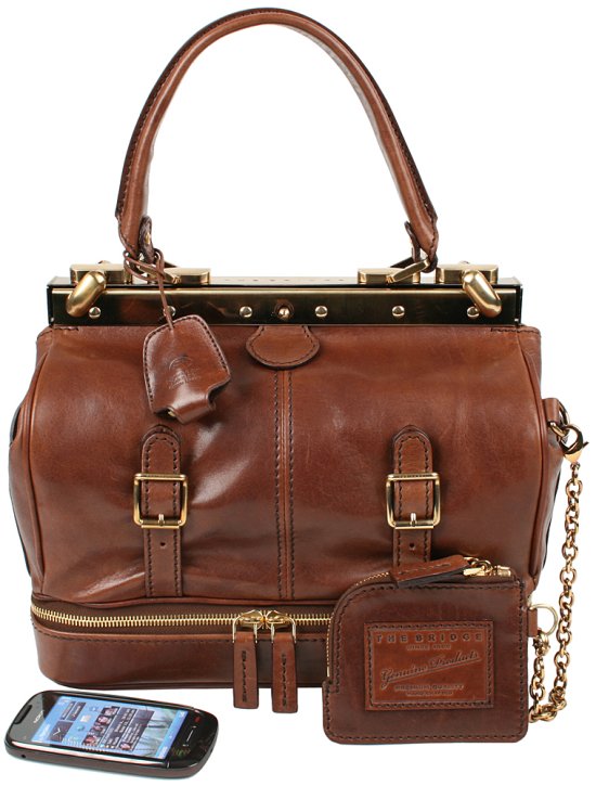 the bridge Twin Bag small Henkeltasche marrone