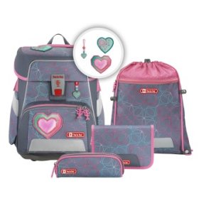 Space Schulranzen Set Glitter Heart