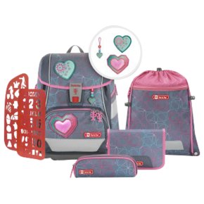 2in1 plus Schulranzen Set Glitter Heart