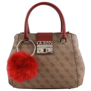 Guess LOGO LUXE Henkeltasche brown small societ