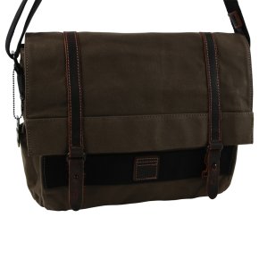 Troop London Laptop-Messengerbag Canvas olive