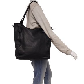 PAVINI Shopper Leder schwarz