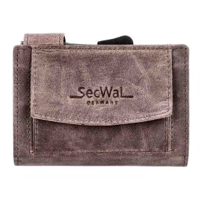 SecWal Kartenetui DK Geldfach Leder grau hunter