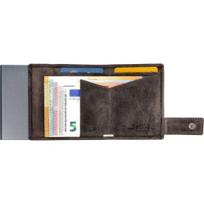 SecWal Kartenetui DK Geldfach Leder grau hunter