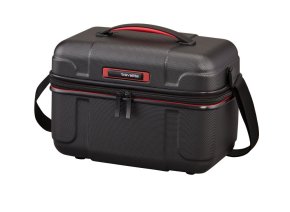 Travelite VECTOR Beautycase, schwarz / rot